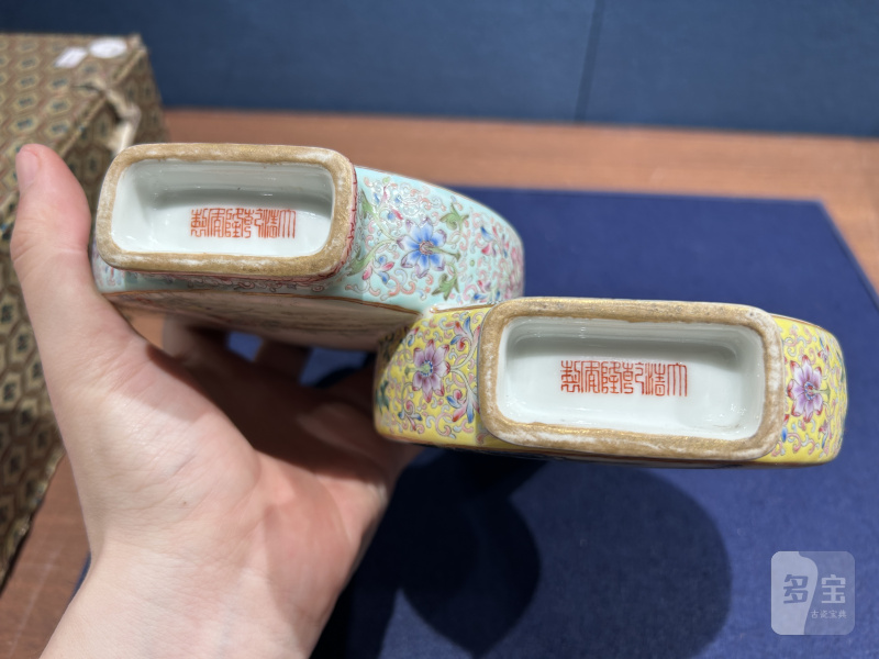 民国 粉彩山水花鸟双联瓶 - 图11